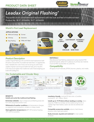 Leadax Flashing Data Sheet (PDF)