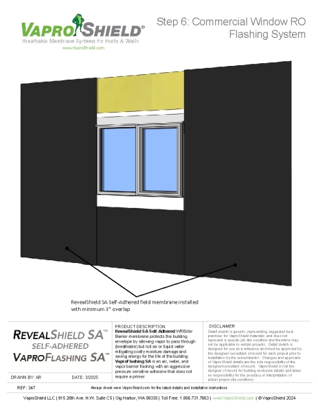 VaproFlashing SA Commercial Window RO Flashing Sequence with RevealShield